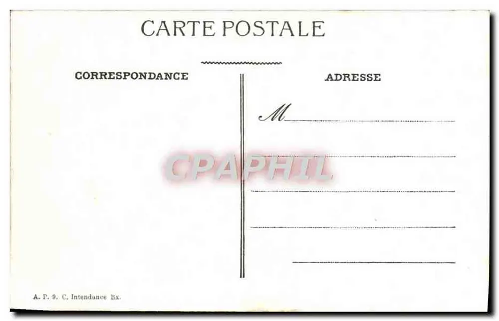 Bordeaux — Igreja de São Miguel — A.P.O.C. Intendance Bx. - Verso
