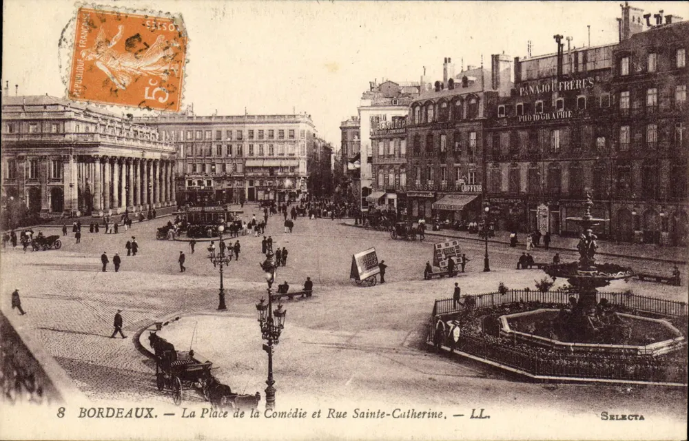 Bordeaux — Place de la Comédie und Rue Sainte-Catherine — LL. — Sélecta - Vorderseite