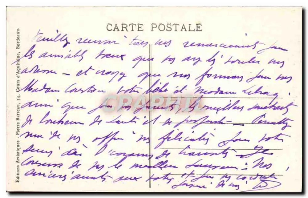 Bordeaux — A Baía — Edições Arts de France - Verso