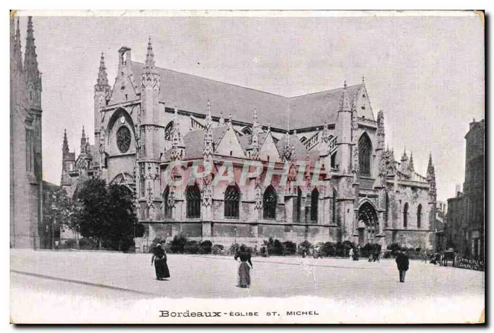 Bordeaux — Igreja de São Miguel — Editor Strecly & Cie - Frente