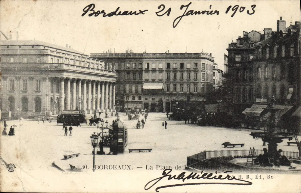 Bordeaux — La Place de la Comédie — J. H. B., Éd., Bx. - Frente