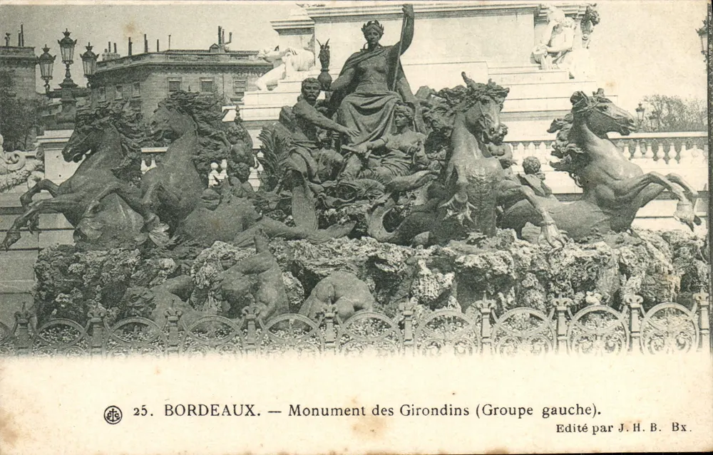 Bordeaux — Monument dos Girondins (Grupo à esquerda) — Editado por J.H.B. Bx. - Frente