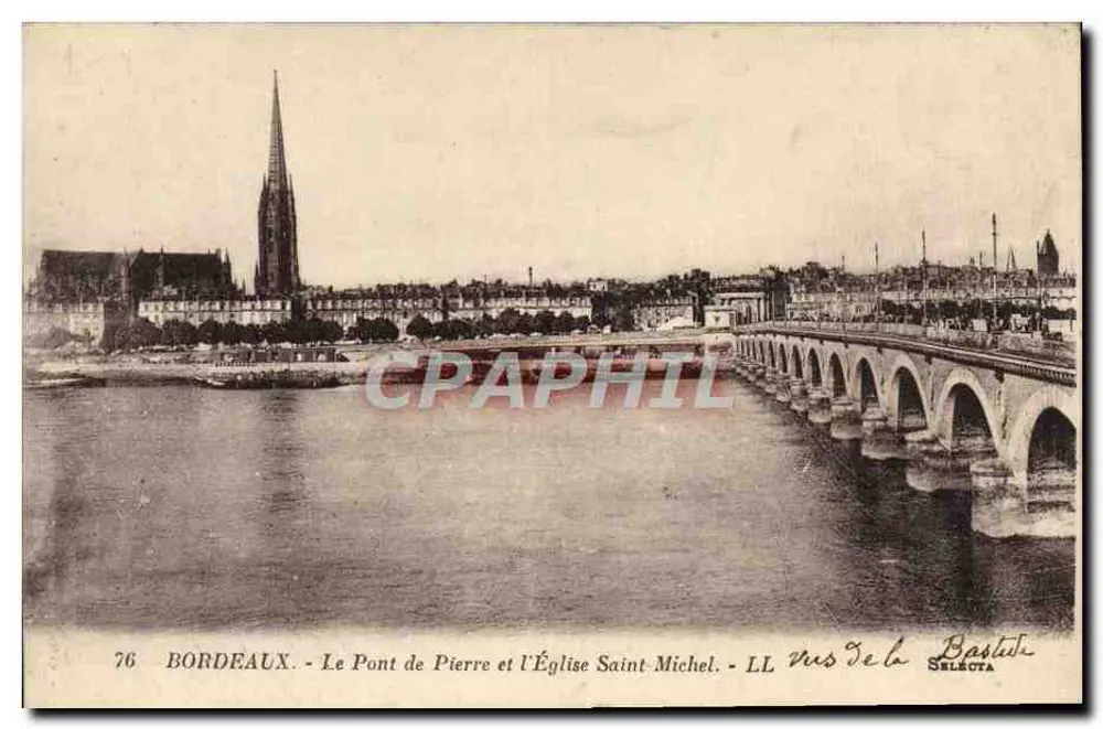 Bordeaux - Der Pierre-Brücke und die Kirche Saint-Michel - LL - Bastute Sélecta - Vorderseite