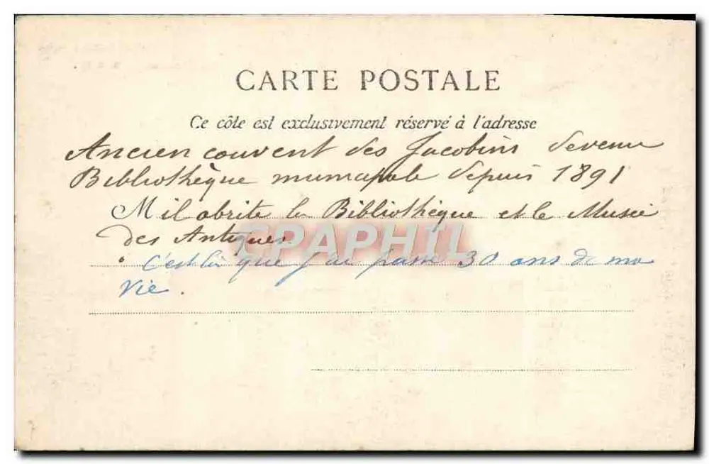Bordeaux — Stadtbibliothek — Place du Chapelet — M. D. Edit. - Rückseite