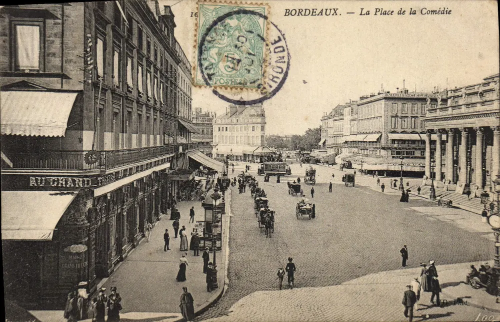 Bordeaux — A Praça da Comédia — Editor P. D. 100 - Frente