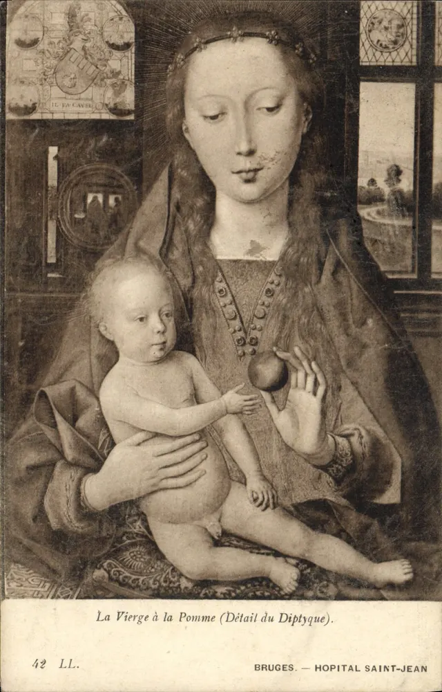 Die Jungfrau mit der Birne (Detail des Diptychs) — Brügge — Krankenhaus Saint-Jean — n° 42 LL. - Vorderseite