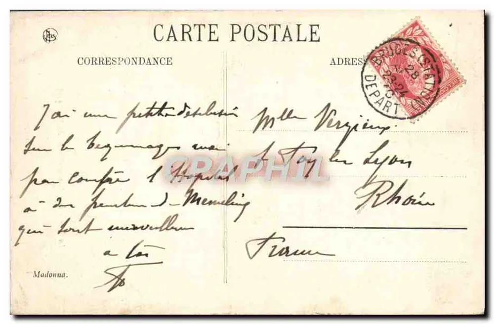 Die Jungfrau mit der Birne (Detail des Diptychs) — Brügge — Krankenhaus Saint-Jean — n° 42 LL. - Rückseite