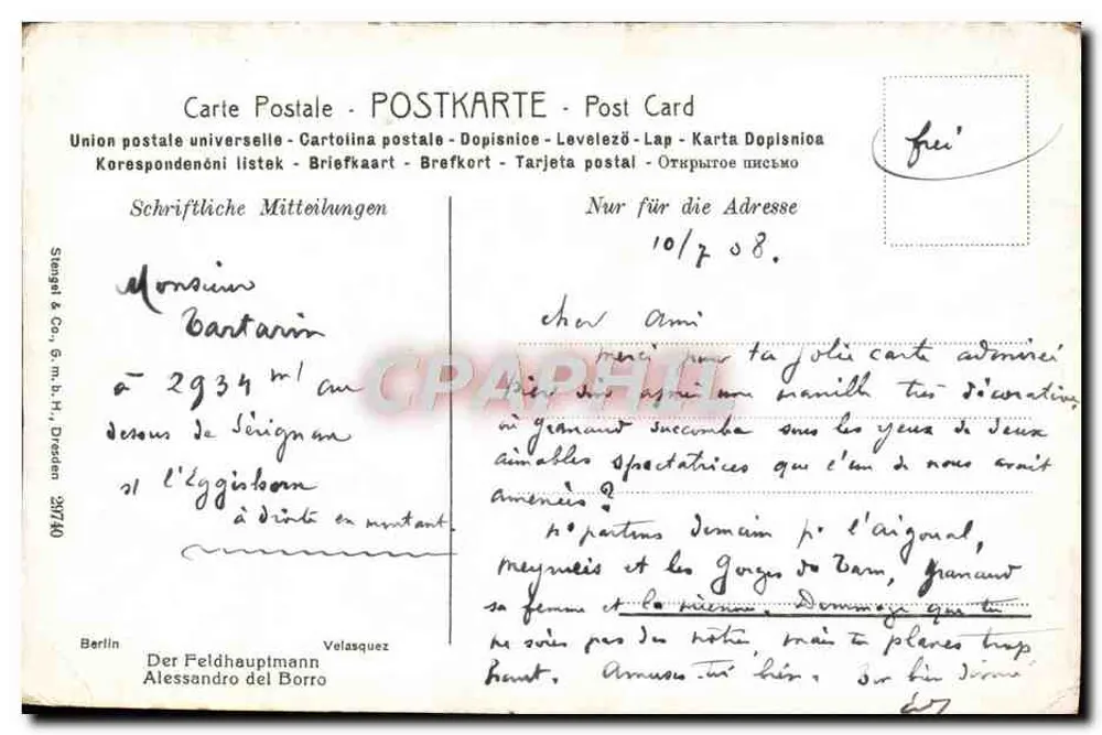 अलेस्सांद्रो डेल बोरो का चित्र — चित्रकारी — स्टेंगेल & कं., नंबर 29740 - पीछे