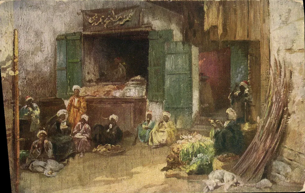 Assouan — Küche des Bazaars — C. Wuttke, R.161, B.&J.D. - Vorderseite