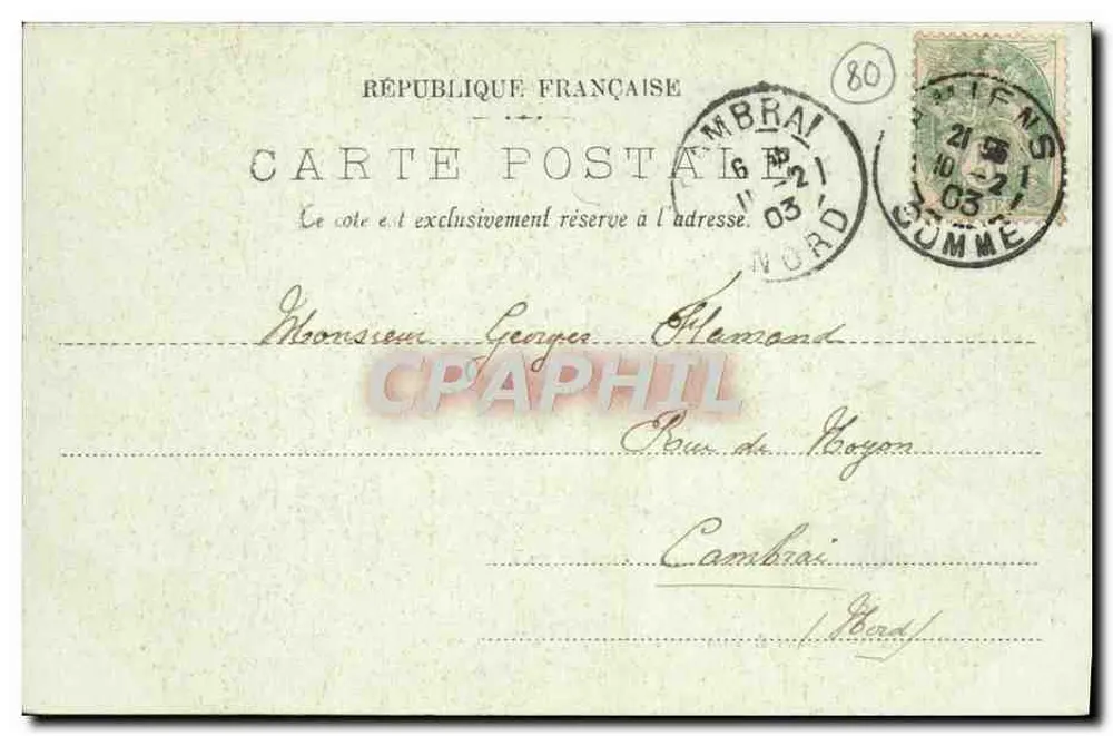 Amiens — O Hotel de Ville — LL. — n° 39 - Verso