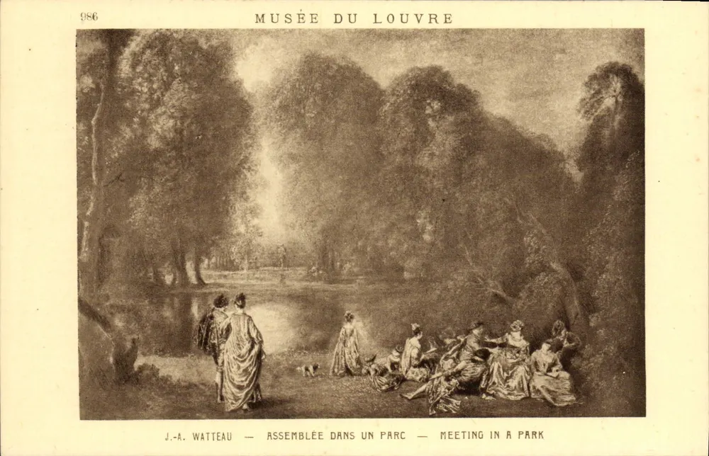 J.-A. Watteau — Versammlung im Park — Musée du Louvre - Vorderseite
