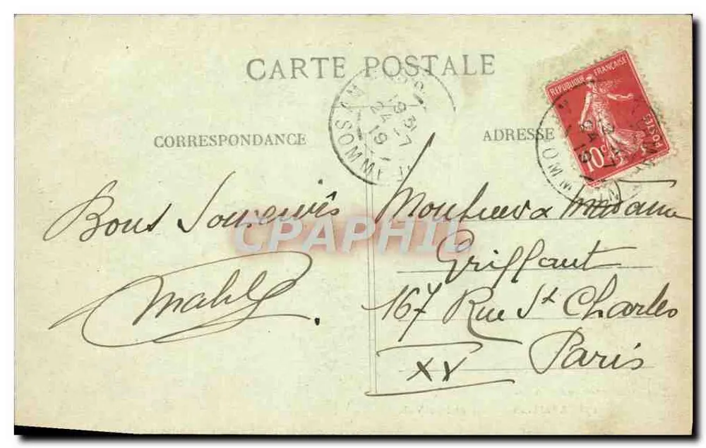 Amiens — Il Municipio — L. Câron, fotografo-editore Amiens, n°195 - Verso
