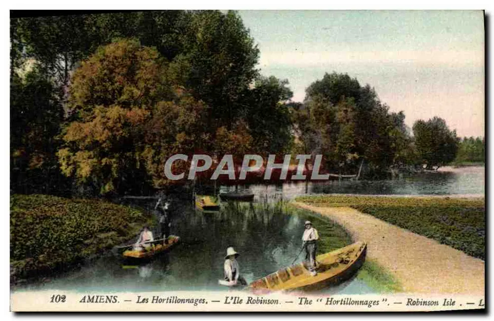 Amiens — Les Hortillonnages — L'Île Robinson — Editor Lévy Fils & Cie, Paris, n°102 - Frente