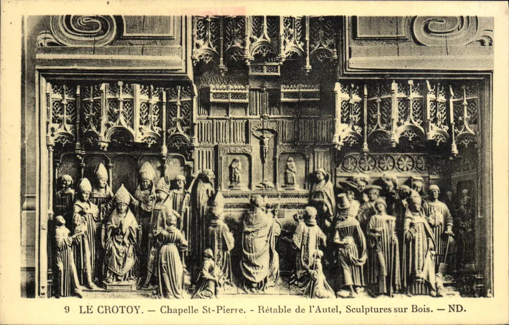 Le Crotoy — Kapelle St. Peter — Altarretabel, Holzschnitzereien — ND. - Vorderseite
