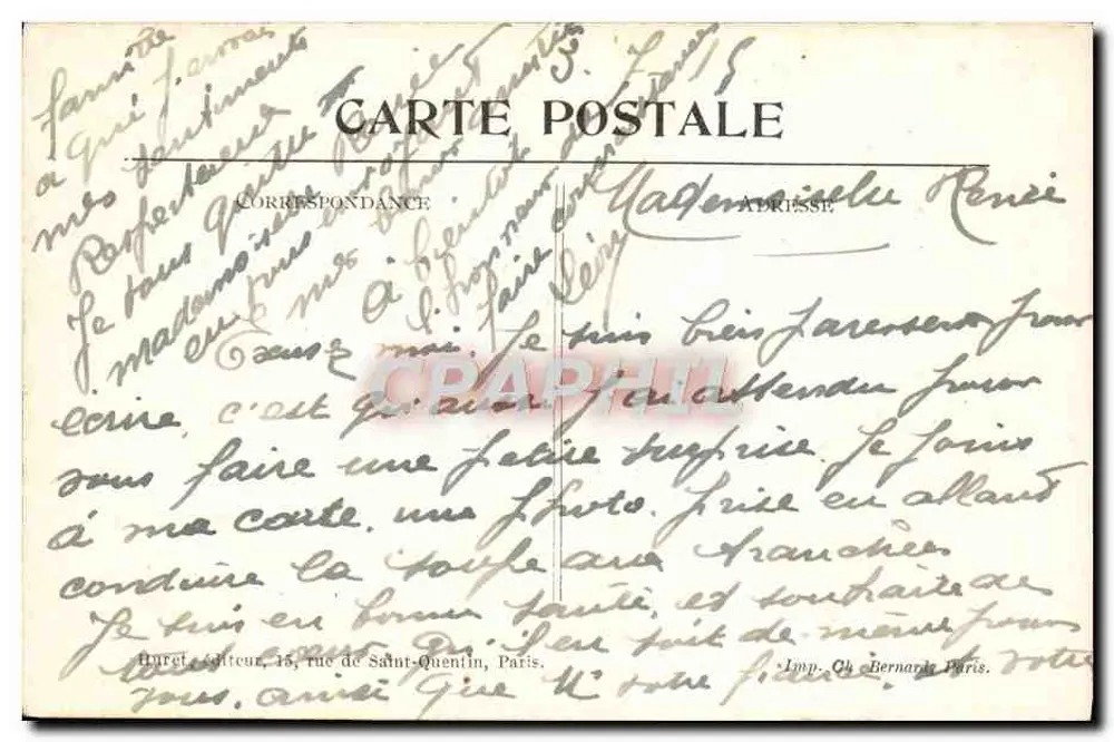 Kapelle der Jungfrau in Bouchoir (Somme) — Zerstörung durch Granaten — Besuch in Paris Nr. 196. - Rückseite