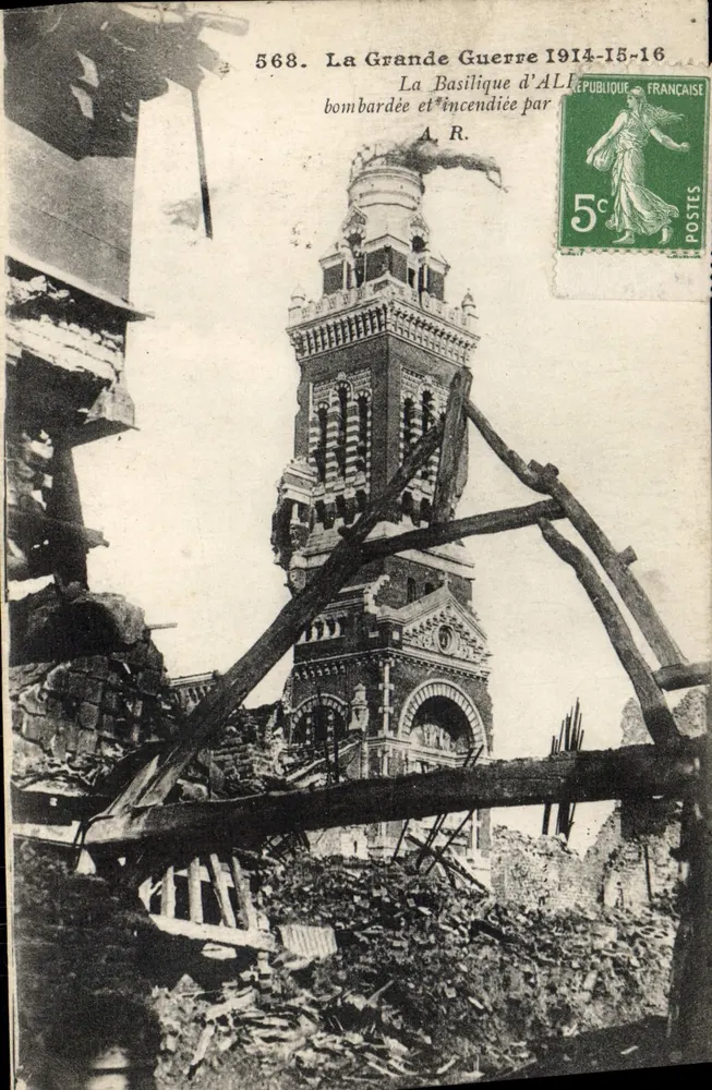 Die Basilika von Alger — bombardiert und in Brand gesetzt während des Großen Krieges 1914-16 — A.R. — n° 568 - Vorderseite