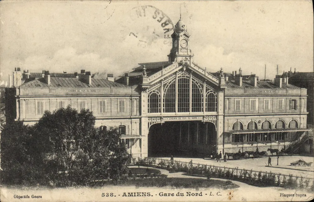 Amiens — Gare du Nord — éditeur Objectifs Goerz, n° 538 - Frente