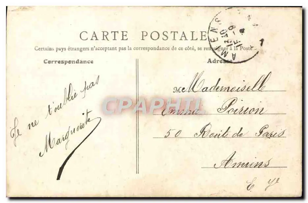 Amiens (Somme) - O Anjo que Chora, de Blasset - Verso