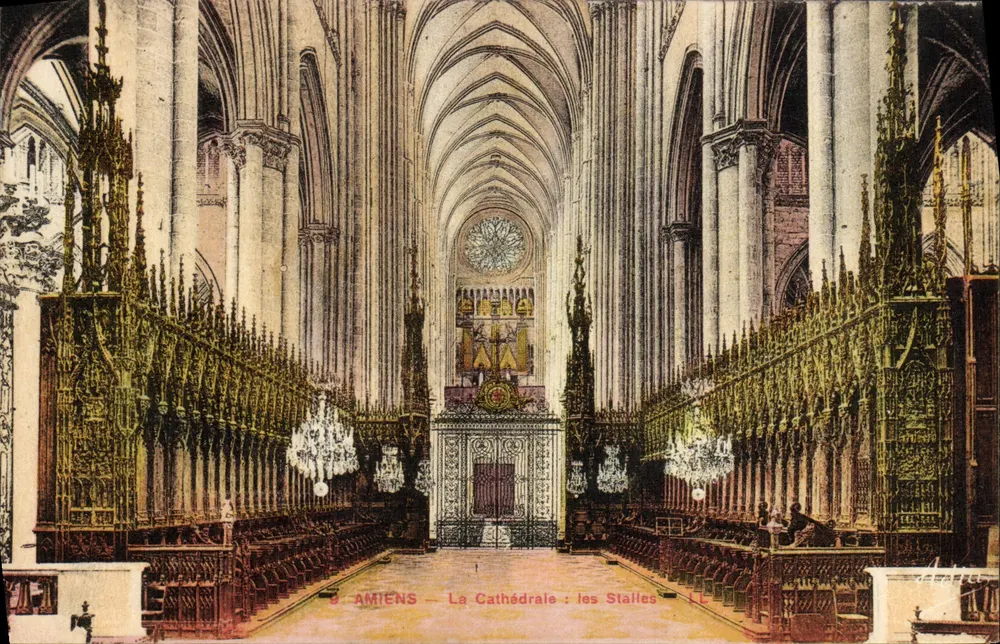 Amiens — A Catedral: as Stalles - Frente