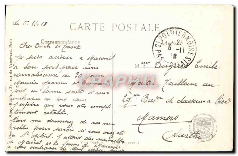 Montdidier (Somme) — O antigo colégio — L. C. H. Paris, n° 332 - Verso