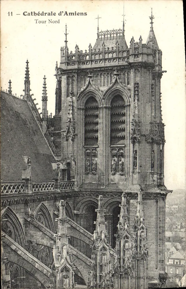 Catedral de Amiens — Torre Norte — H. Fiches, edit., Amiens - Frente