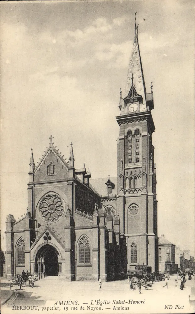 Amiens — A Igreja de São Honório — HERBOUT, papelaria, 19 rue de Noyon - Frente