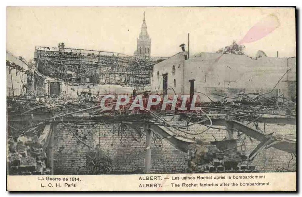 Albert — Fabriken Rochet nach dem Bombenangriff — L. C. H. Paris - Vorderseite