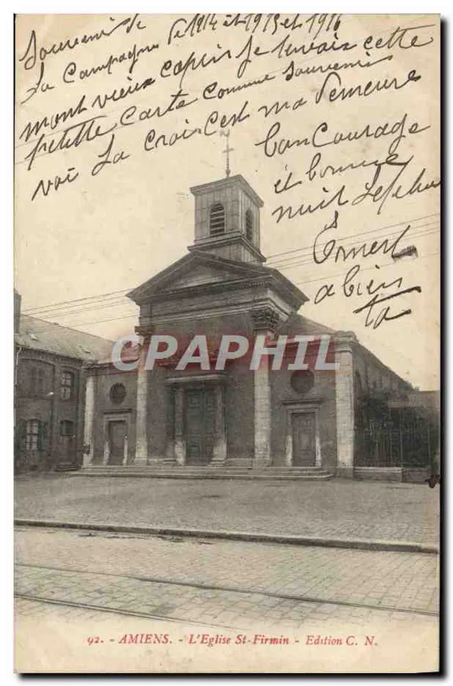 Amiens - La Chiesa di San Firmino — Edizione C. N. n° 92 - Recto