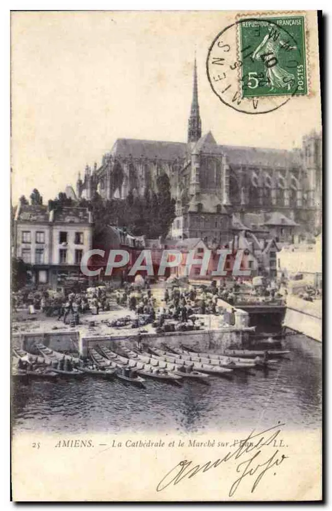 Amiens — Die Kathedrale und der Marobé am Orne — Verleger L.L. - Vorderseite