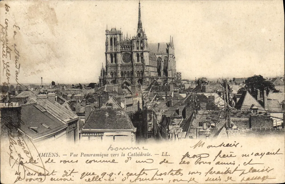 Amiens — Panoramablick Richtung Kathedrale — LL. - Vorderseite