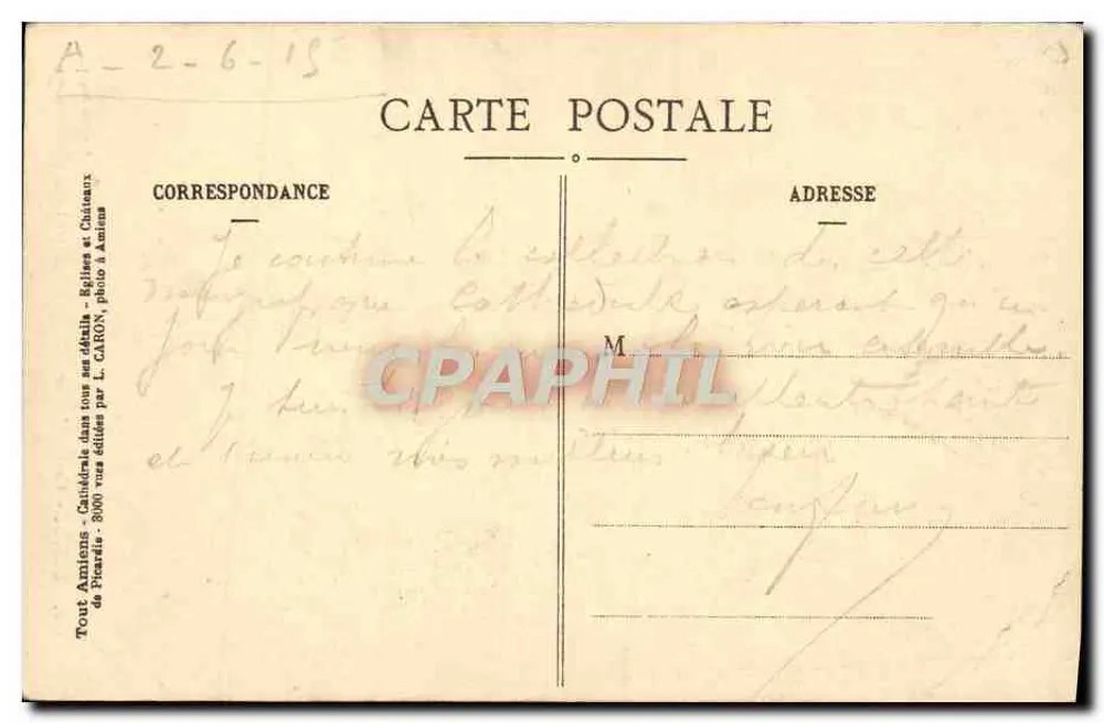 Amiens - Catedral - Maître-autel do Coro — Objettil Lazure-Berthiot, n°338 - Verso
