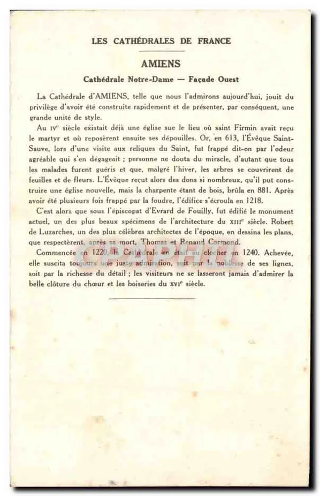 अमियन्स (सॉम) — नोट्र-डेम कैथेड्रल (पश्चिमी भाग) — कोलेक्शन ऑफ कोलार्सिन एंड सोल्यूशन पॉटोबेज - पीछे