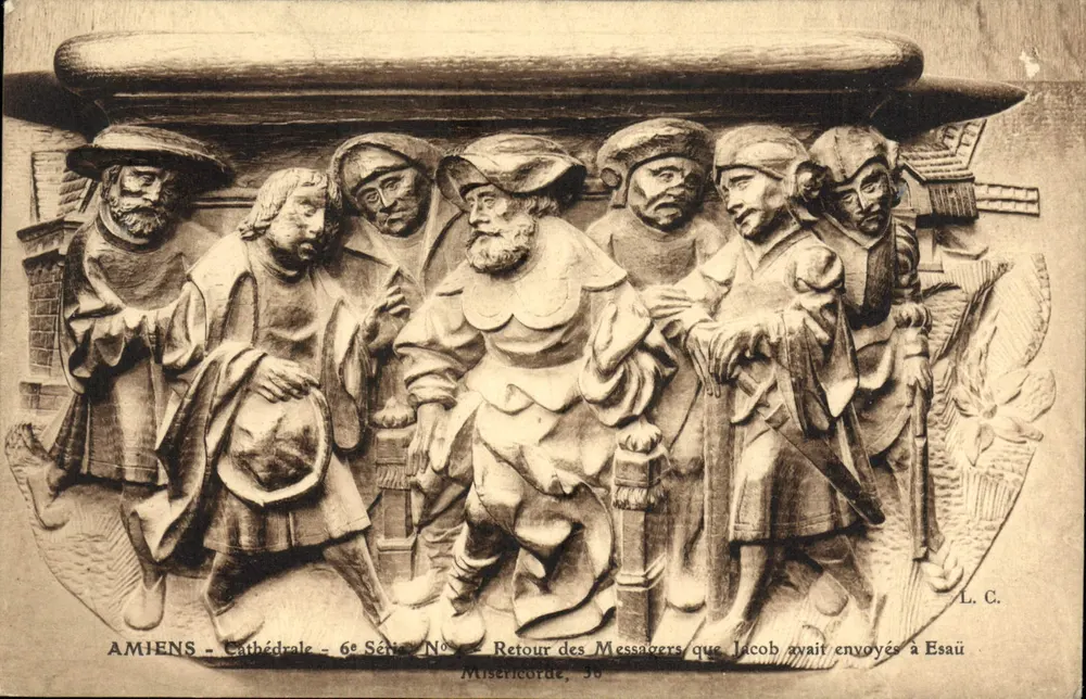Amiens - Kathedrale - 6. Serie Nr. 36 - Rückkehr der Botschafter, die Jakob an Esau gesandt hatte - Vorderseite