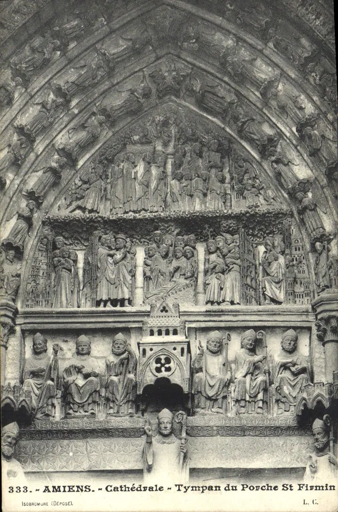 Amiens - Kathedrale - Tympan des Portals St. Firmin — L. C. — n° 333 - Vorderseite