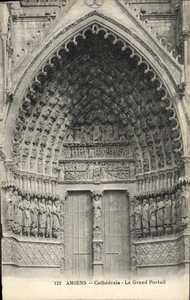 Amiens — Kathedrale • Der Große Portal — L. Caron, photo-édit, Amiens, n°122 - Vorderseite