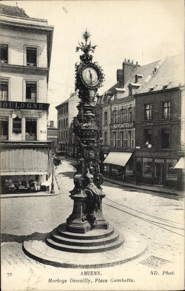 Relógio Dewailly, Praça Gambetta — Amiens — ND. Fot. - Frente