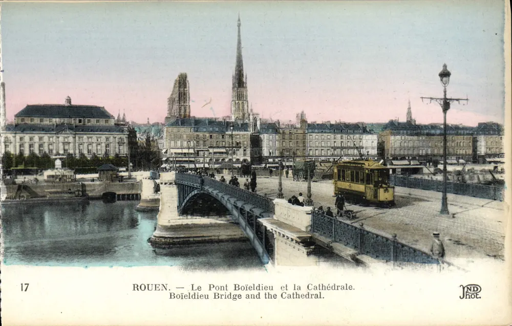 Rouen — O Pont Boieldieu e a Catedral — JND Phot. - Frente