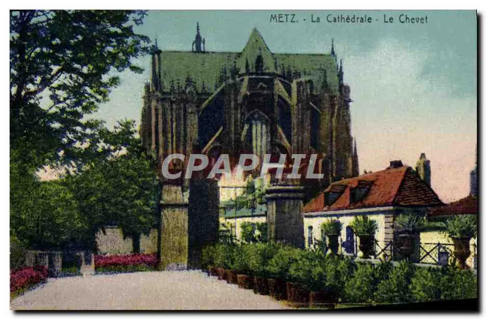 Metz - A Catedral - O Chevet - Frente