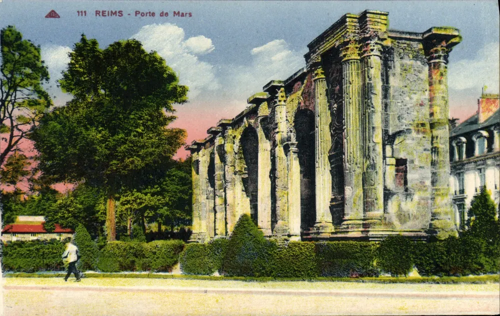 Reims - Porta de Marte — editor Cie Anacienne des Arts Décoratifs de Strasbourg, n° 111 - Frente