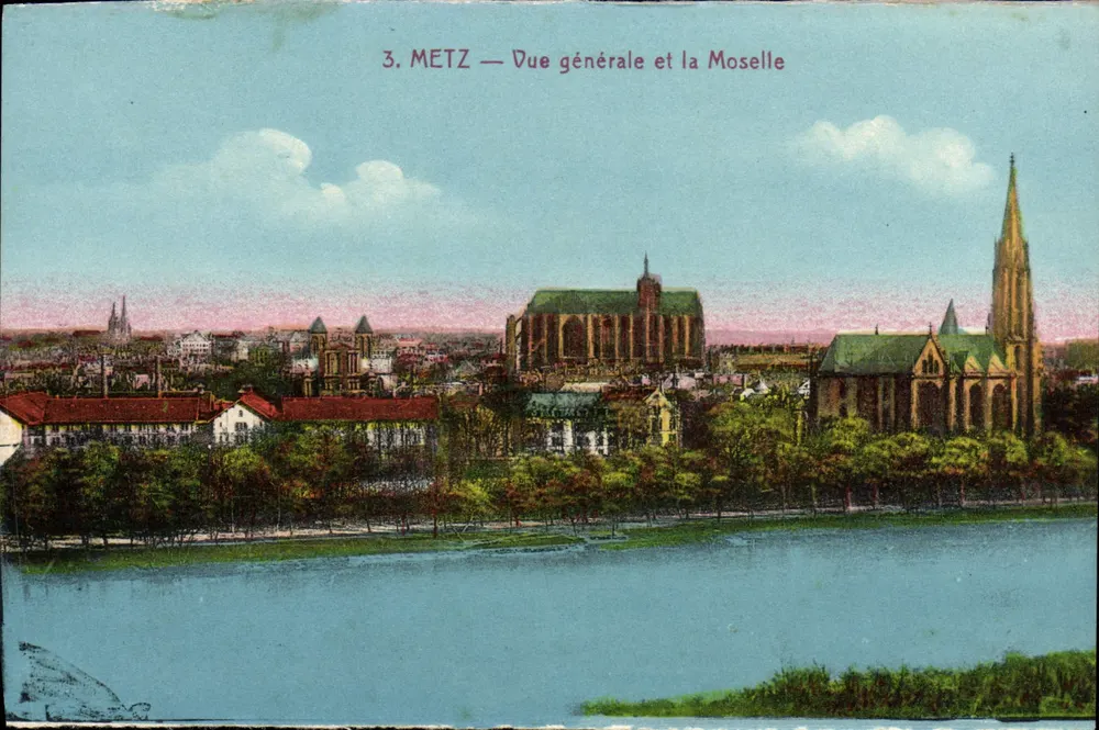 METZ — Vista geral e a Mosela — Edição P. B.M. - Frente