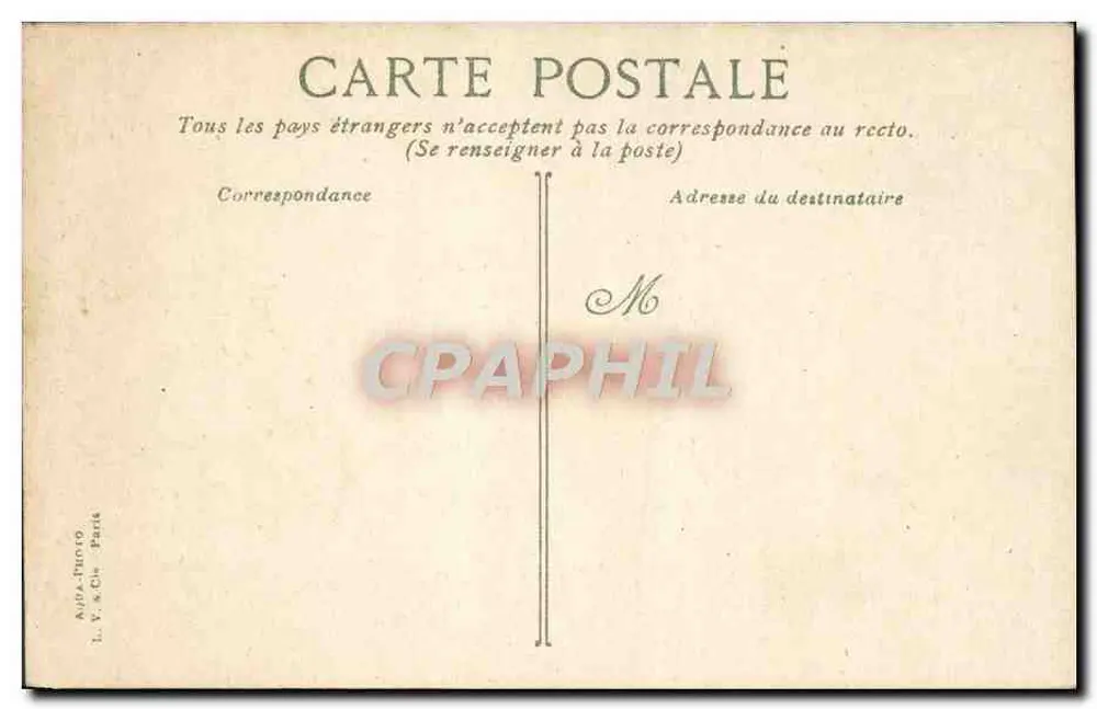 Bois de Boulogne - La grande Cascade — editore L.V. & Cie, Parigi - Verso