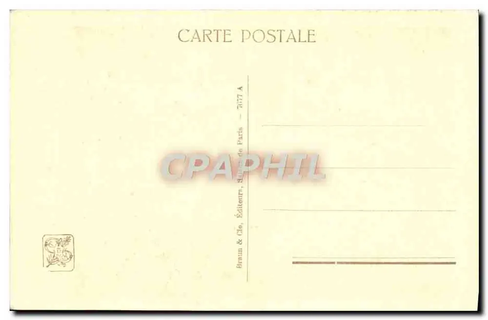 Retrato florido — Mme L. Abbéma — Editora Braun & Cie, Paris, n° 7677 A - Verso