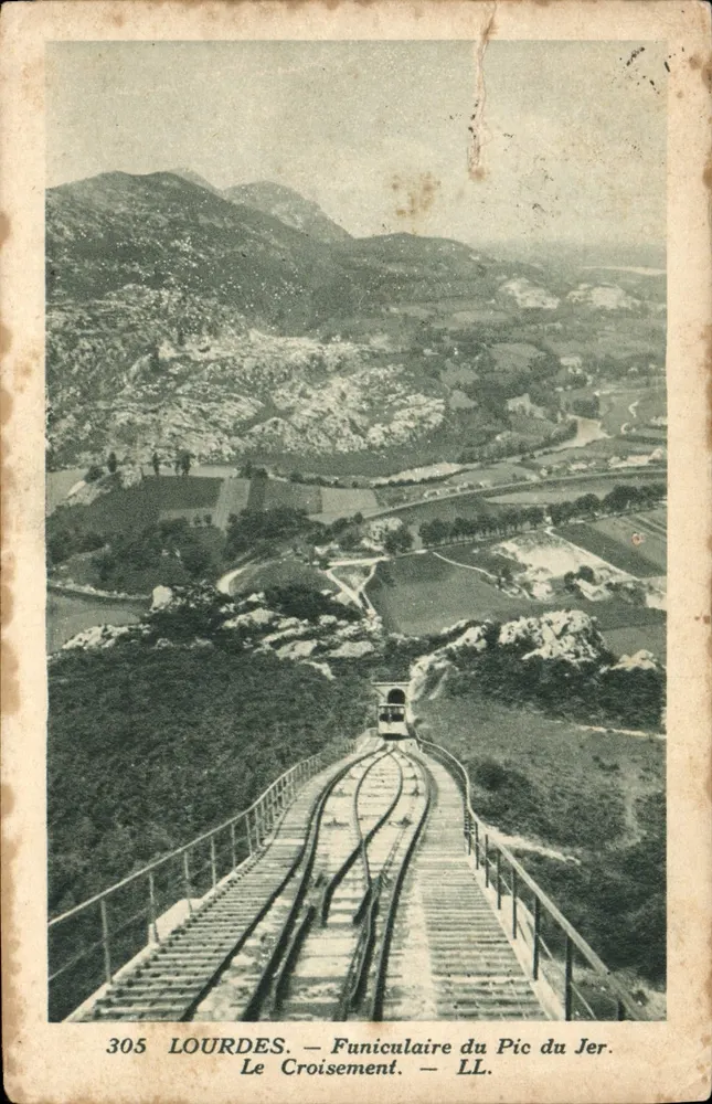 Lourdes — Funiculaire du Pic du Jer — Le Croisement — LL. — n° 305 - Frente