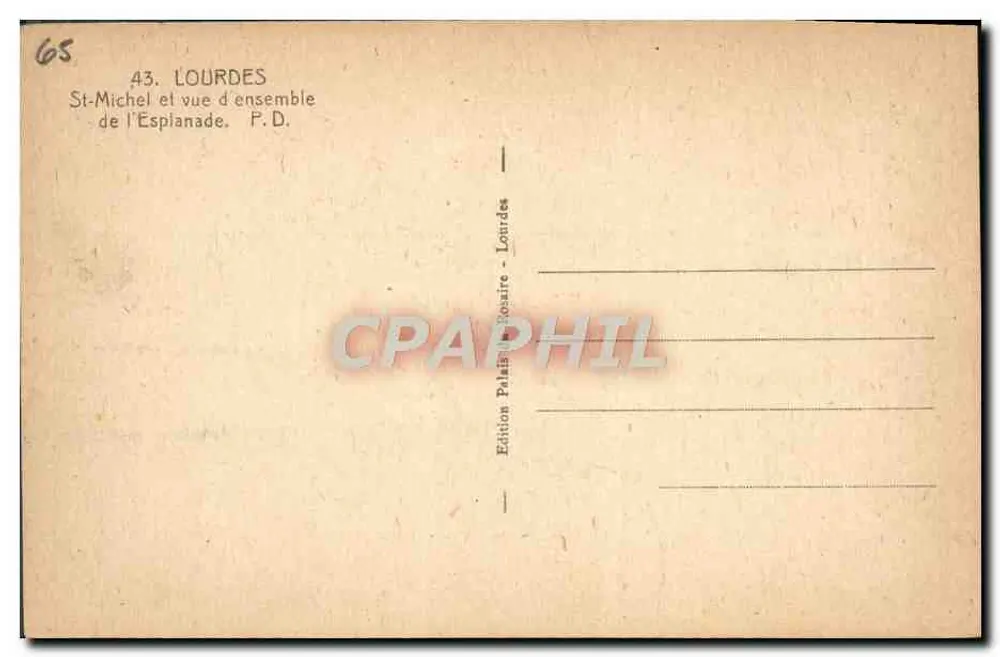 Lourdes — Vista geral da Espianade — Edição Palais-Rosaire - Verso
