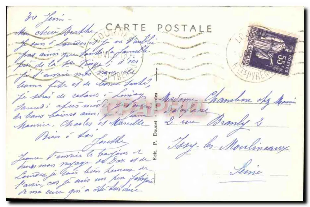 Lourdes - Vista geral da Basílica — P.D. n°32 - Verso