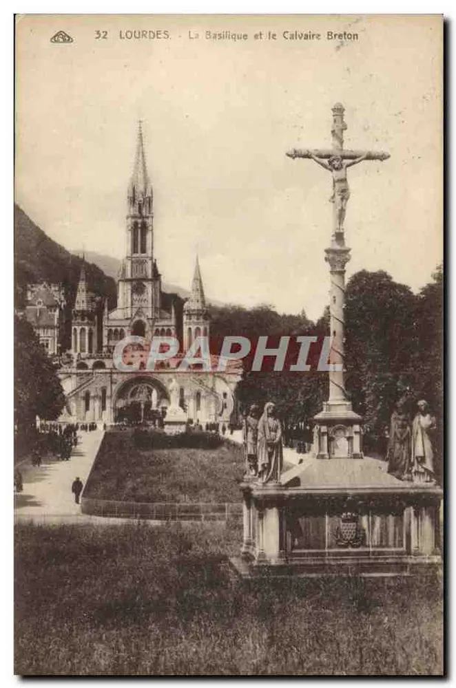Lourdes - Die Basilika und der Bretonische Calvary — Graphil, n°32 - Vorderseite