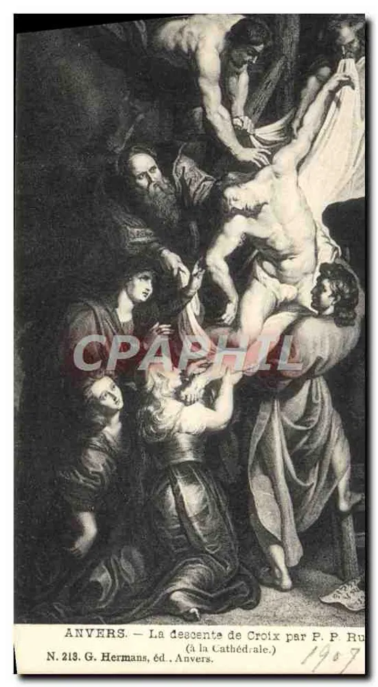 Antwerpen — Die Abnahme vom Kreuz von P. P. Rubens — G. Hermans, Verlag Antwerpen, Nr. 213 - Vorderseite