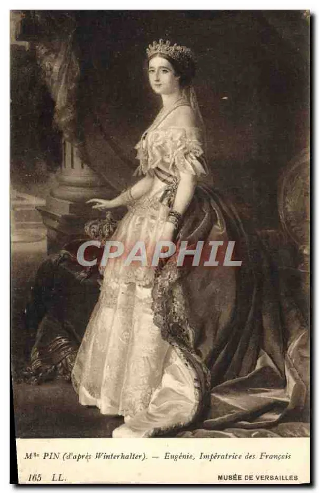 Eugénie, Kaiserin der Franzosen — Nachbildung eines Porträts von Winterhalter — Musée de Versailles, n° 165 LL - Vorderseite