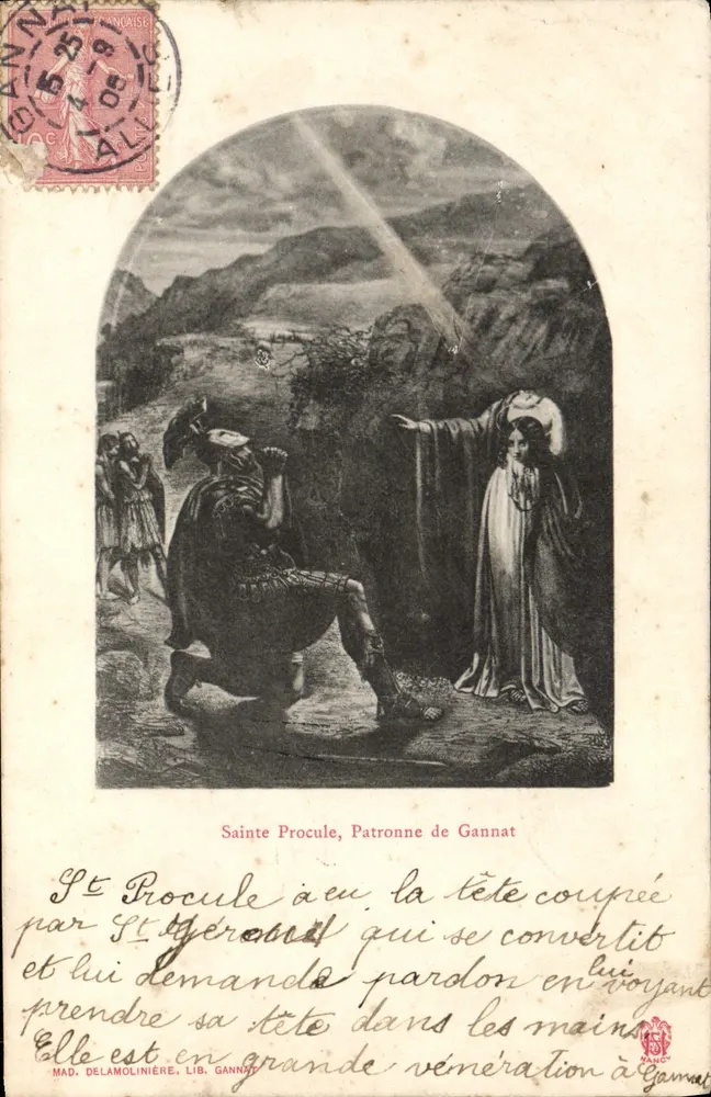 Santa Procule, Patroa de Gannat — MAD. DELAMOLINIÈRE, LIB. GANNAT - Frente