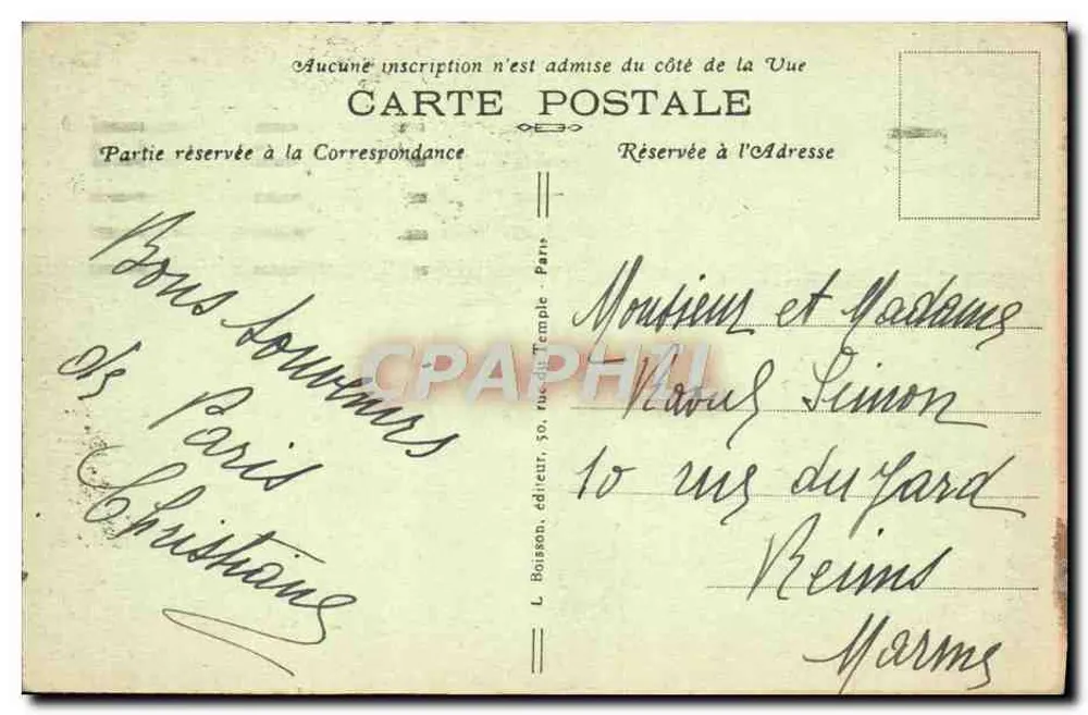 Paris. Place de la Bastille — Coluna de Julho — L. Boisson, editor, n°408 - Verso